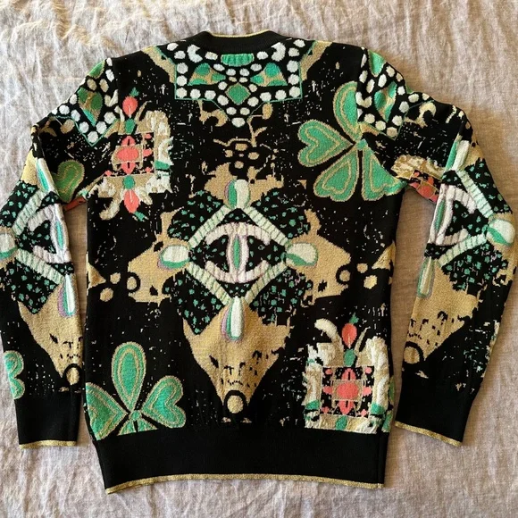 Chanel multi color black gold sweater 40 S Small - Picture 2 of 11